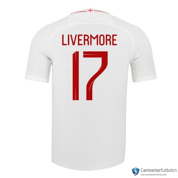Camiseta Seleccion Inglaterra Primera equipo Livermore 2018 Blanco